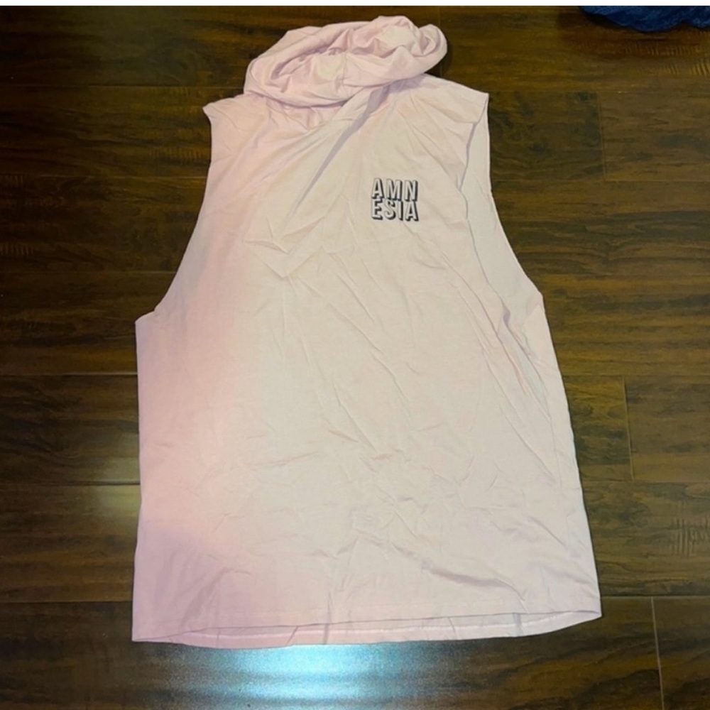 Amnesia Muscle tee tank top with hoodie